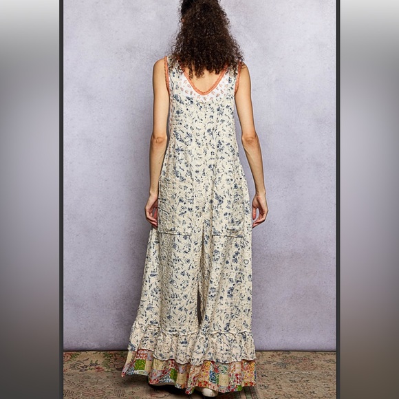 305 ❤️POL textured denim ruffle hem overalls - Picture 3 of 5